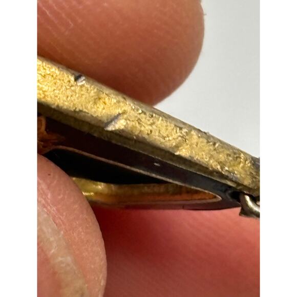 Vintage Cloisonne Open Diamond Pendant Necklace ARTISTRY 12K GF - Picture 4 of 4